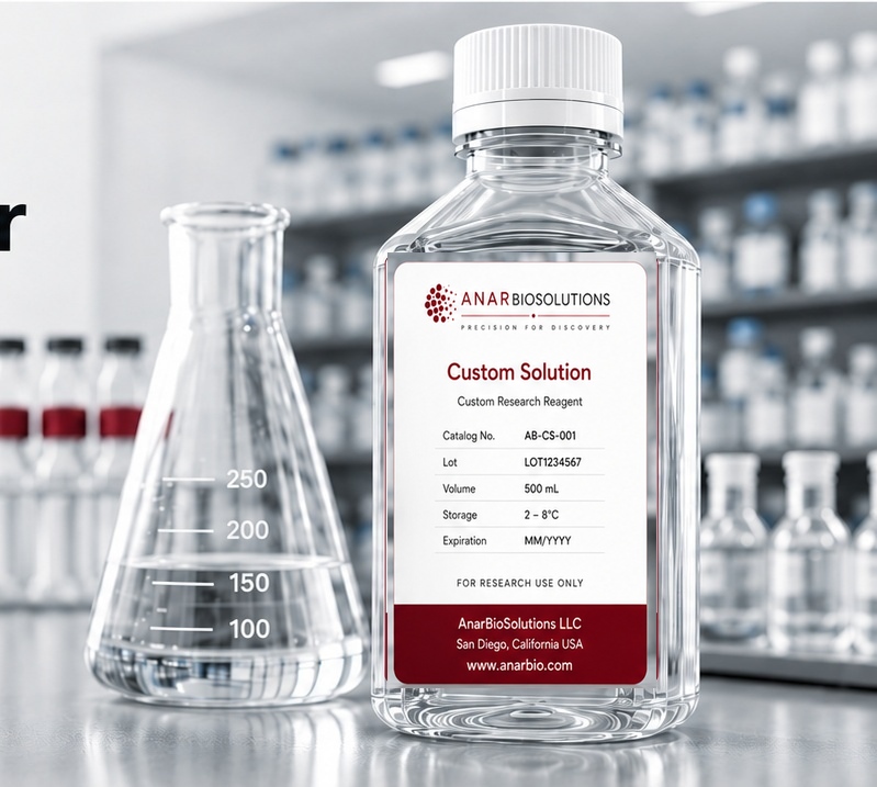 AnarBioSolutions scientist preparing a custom reagent formulation in the laboratory
